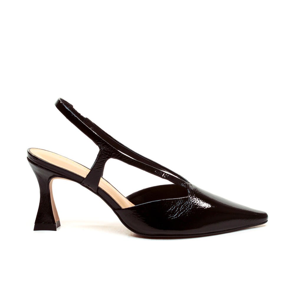 Slingback Couro Preto Salto Médio Cecconello 2632001-4