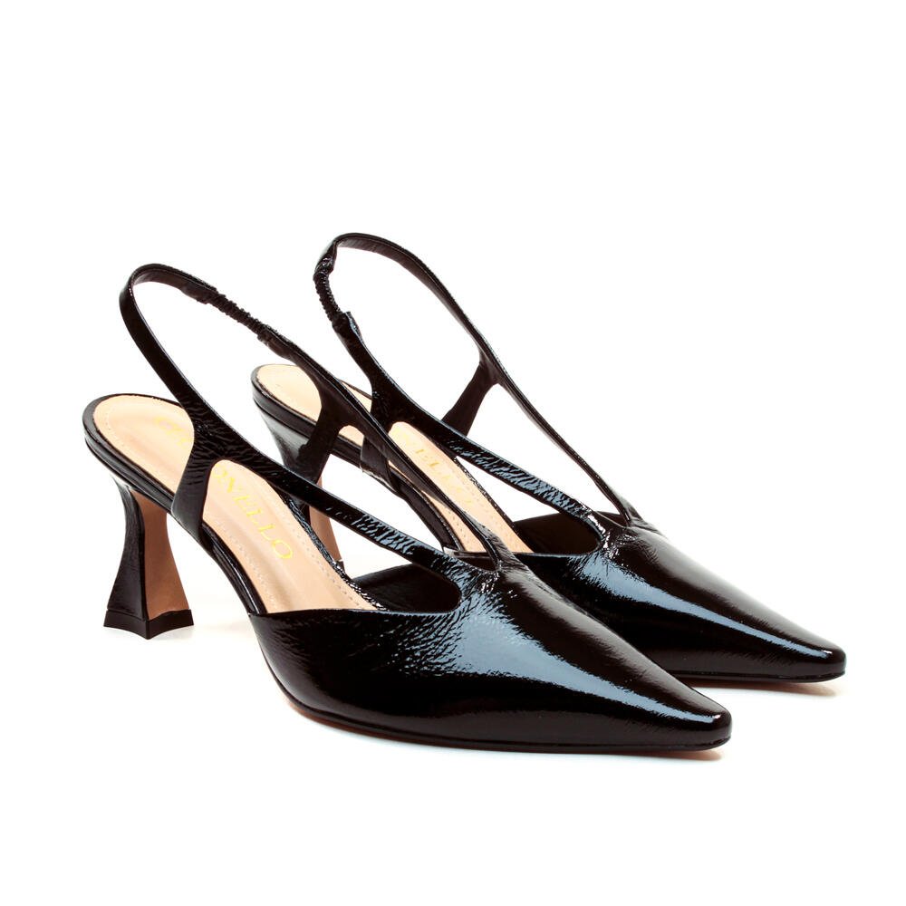 Slingback Couro Preto Salto Médio Cecconello 2632001-4 Preto 5
