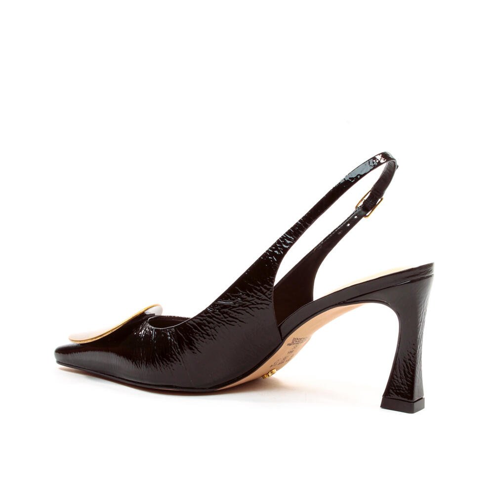 Slingback Couro Preto Salto Médio Cecconello 2640002-6 Preto 4