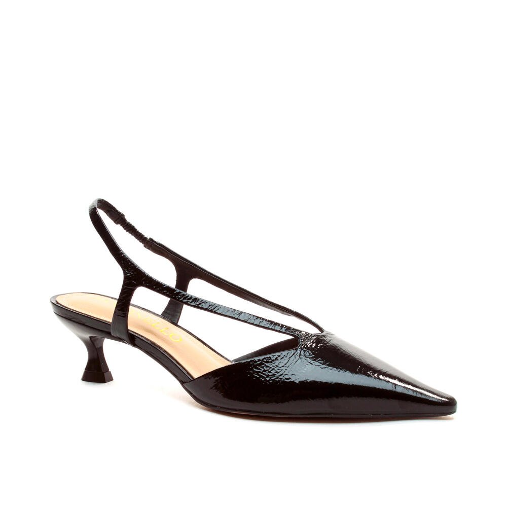 Slingback Couro Preto Salto Baixo Cecconello 2615001-3 Preto 3