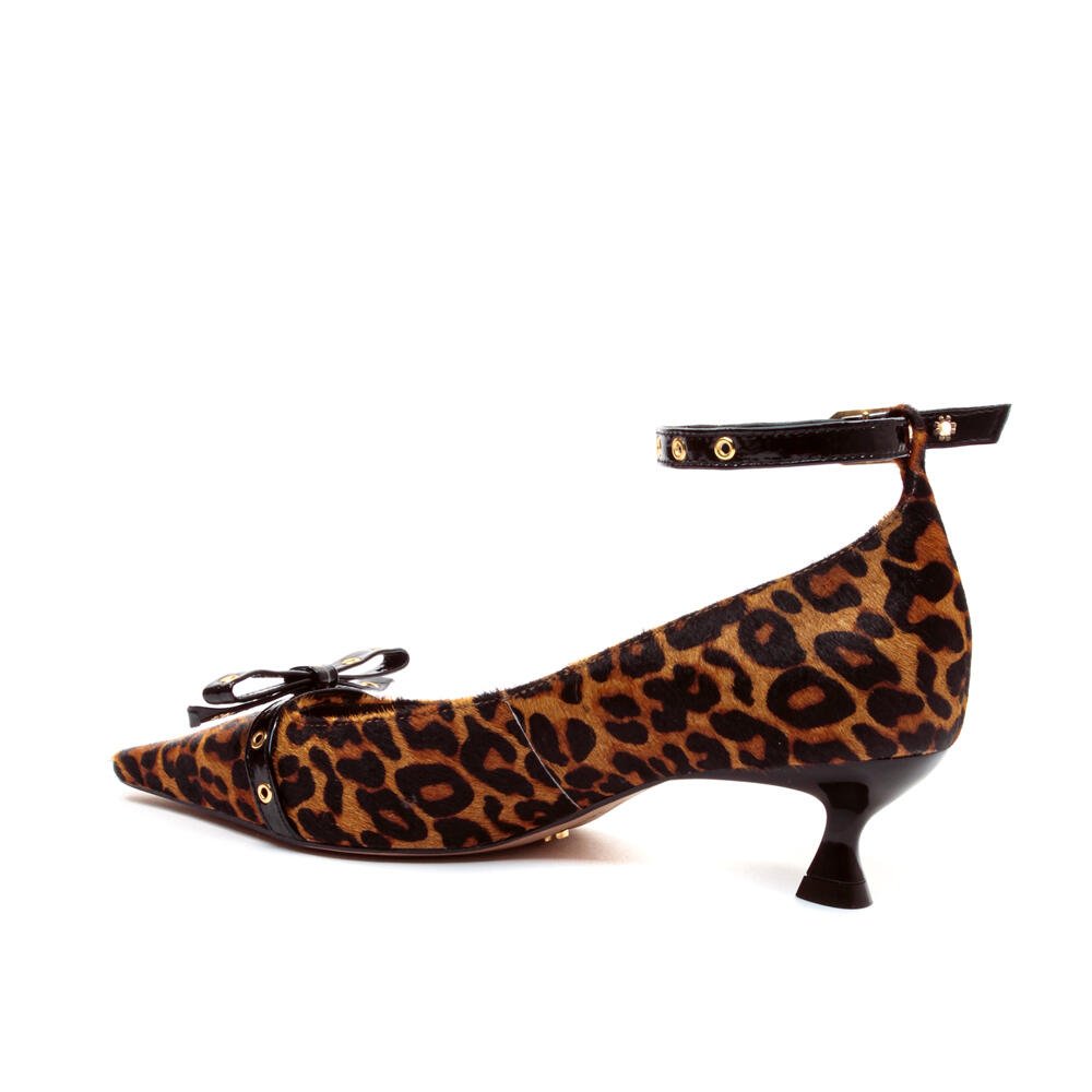 Scarpin Couro Onça Salto Baixo Cecconello 2615011-4 Onça/Camel 4