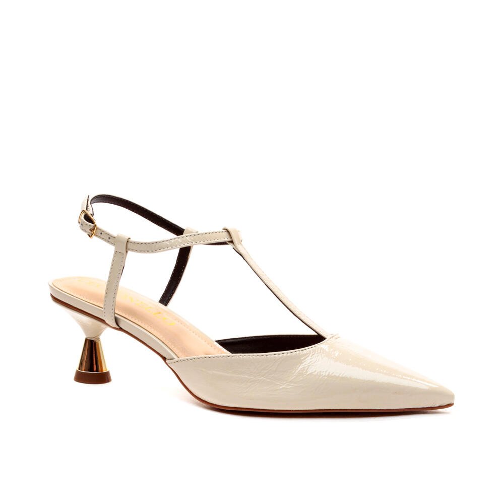 Slingback Couro Off White Salto Médio Cecconello 2620006-2 Off White 3