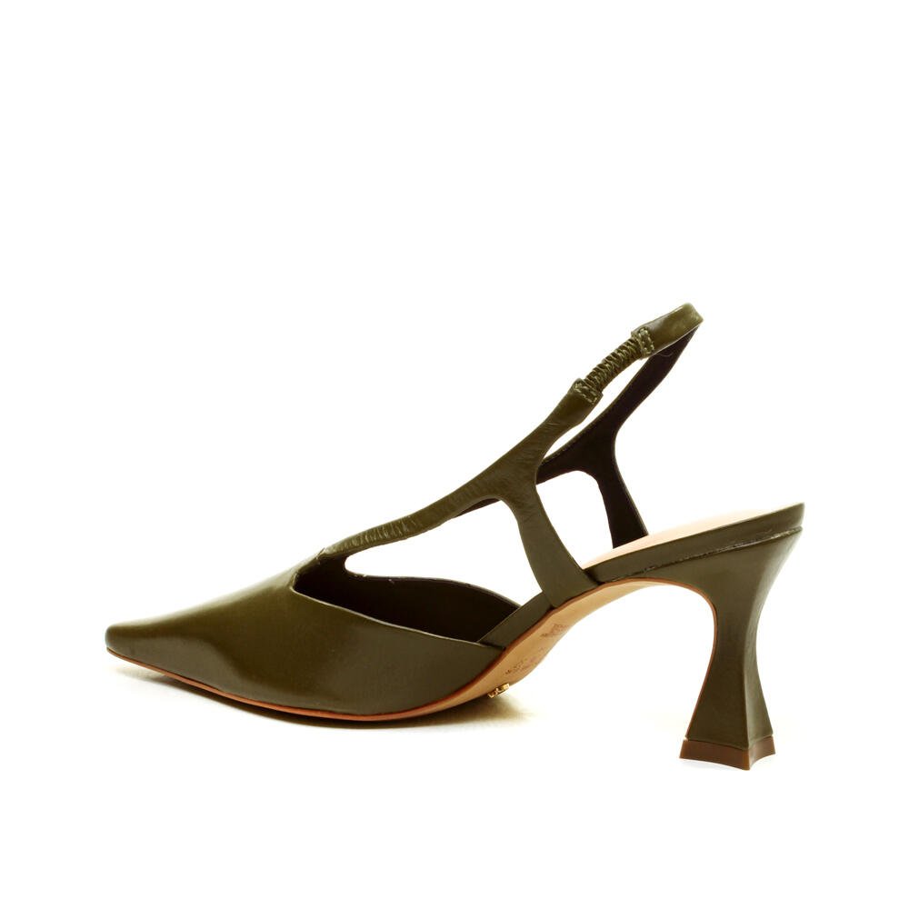 Slingback Couro Verde Salto Médio Cecconello 2632001-12 Verde 3