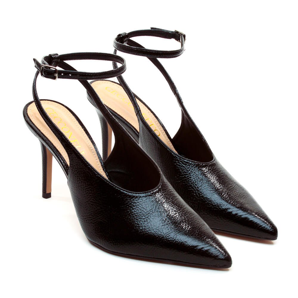 Slingback Preto Salto Alto Cecconello 2643001-3 Preto 5