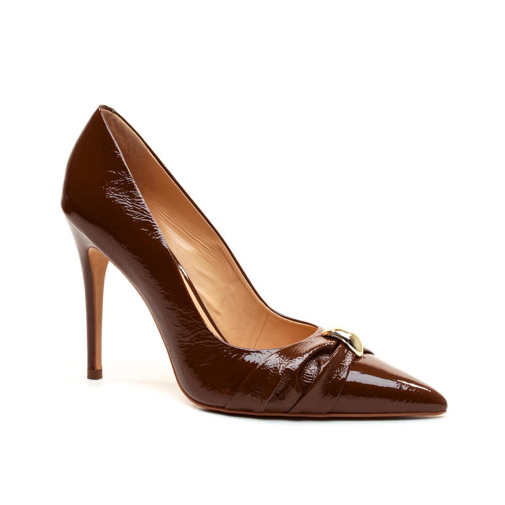 Scarpin Couro Marrom Salto Alto Cecconello 2624012-1 Marrom 3