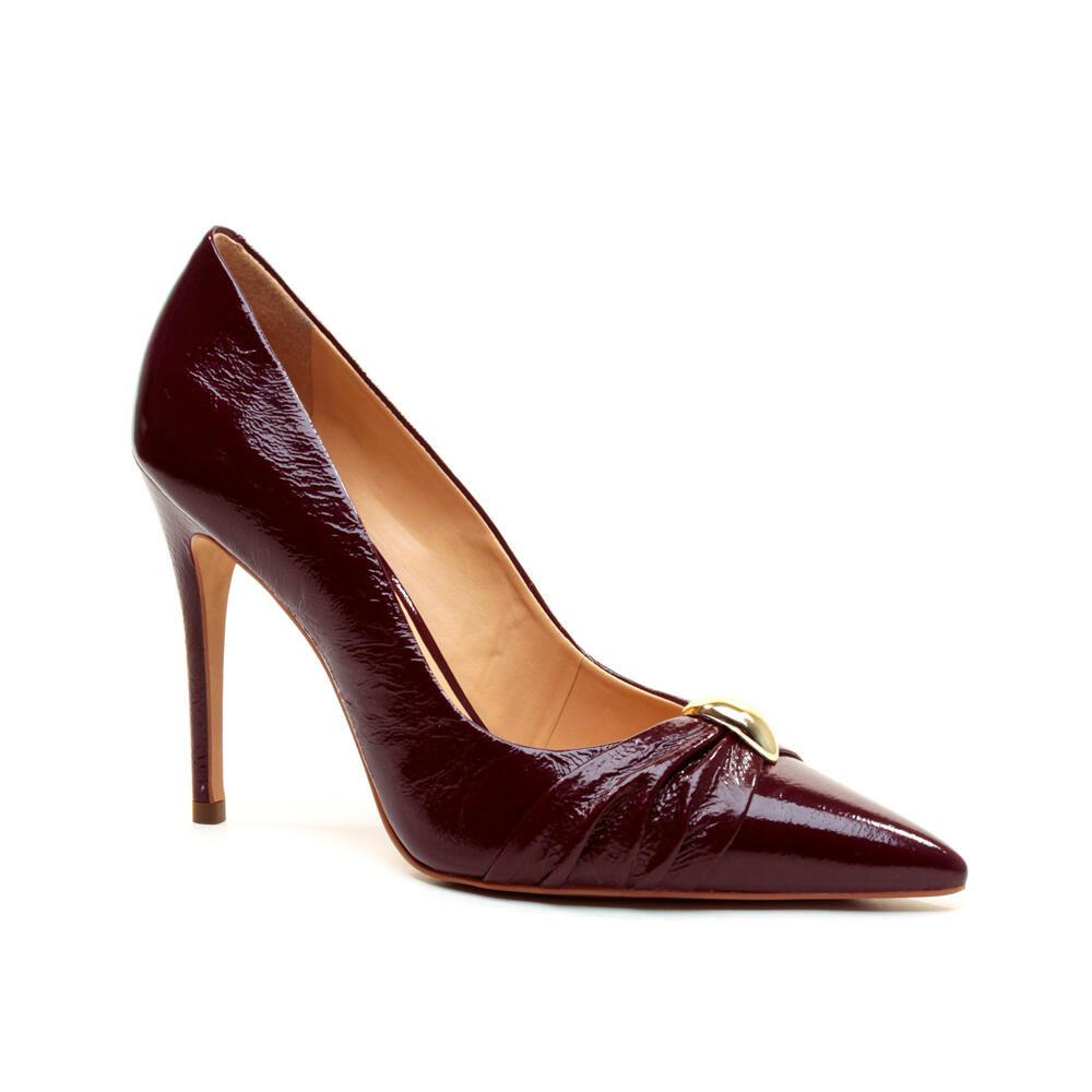 Scarpin Couro Bordô Salto Alto Cecconello 2624012-2 Bordô 3
