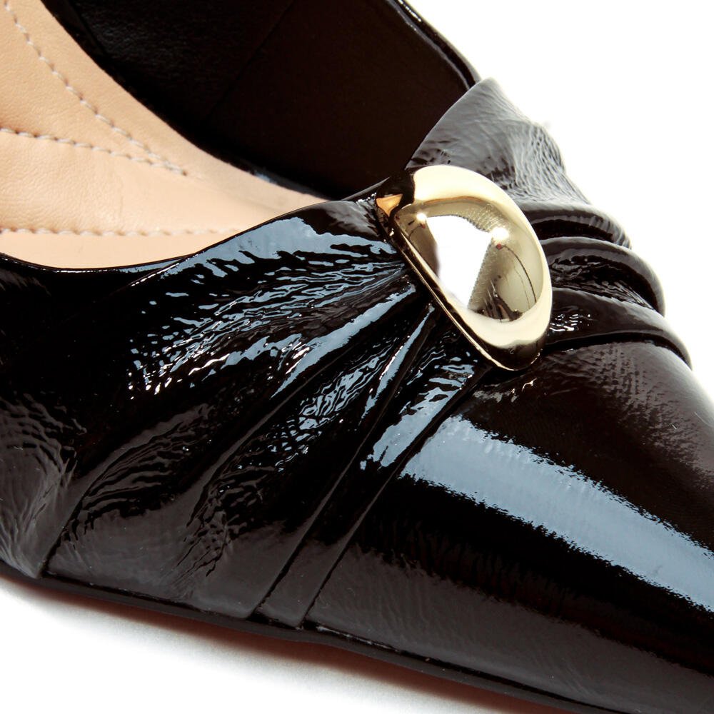 Scarpin Couro Preto Salto Alto Cecconello 2624012-4 Preto 5