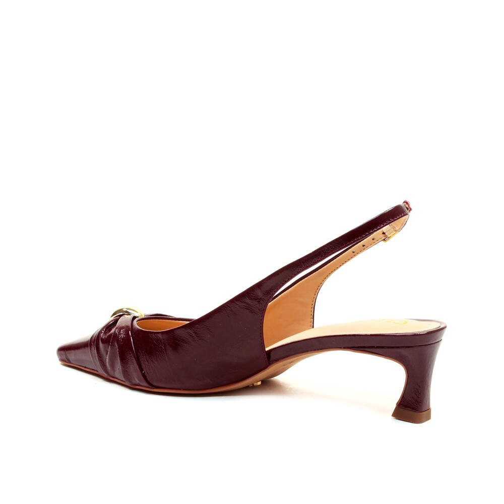 Slingback Couro Bordô Salto Baixo Cecconello 2639011-2 Bordô 4