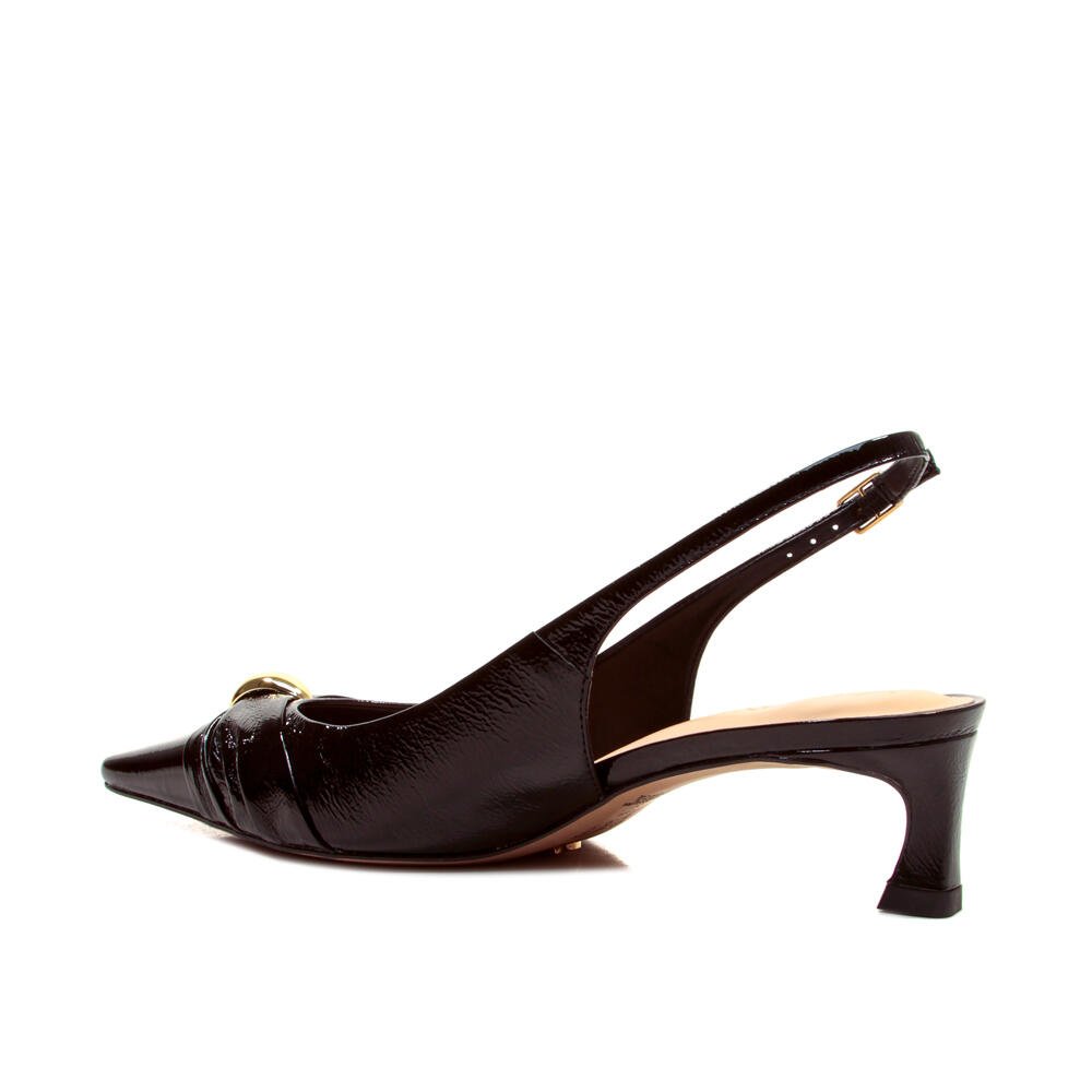 Slingback Couro Preto Salto Baixo Cecconello 2639011-5 Preto 3