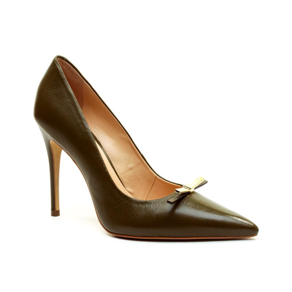 Scarpin Couro Verde Salto Alto Cecconello 2624010-2 Verde 2
