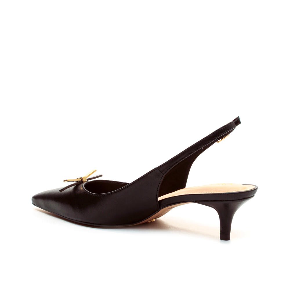 Slingback Couro Preto Salto Baixo Cecconello 2629013-1 Preto 3