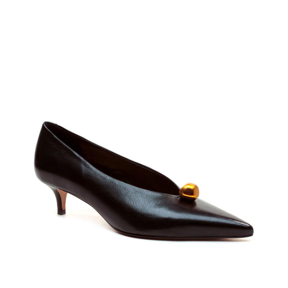 Scarpin Couro Preto Salto Baixo Cecconello 2629014-1 Preto 4