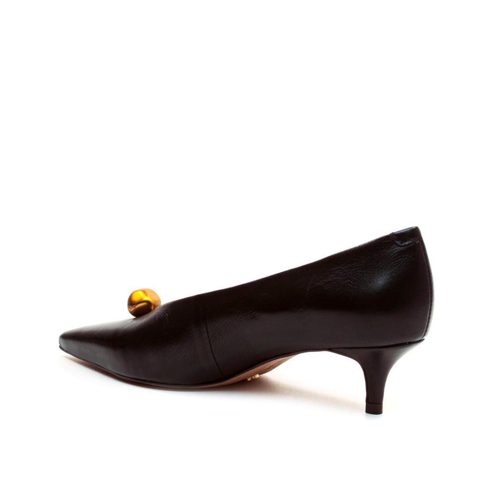 Scarpin Couro Preto Salto Baixo Cecconello 2629014-1 Preto 5