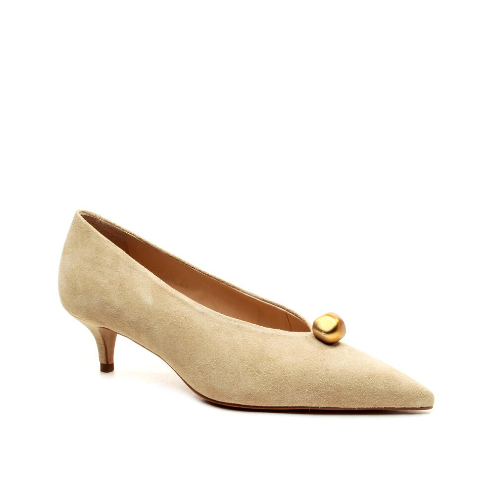 Scarpin Couro Creme Salto Baixo Cecconello 2629014-2 Creme 3