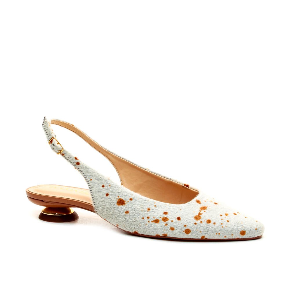 Slingback Couro Branco Salto Baixo Cecconello 2645001-12 Branco 3