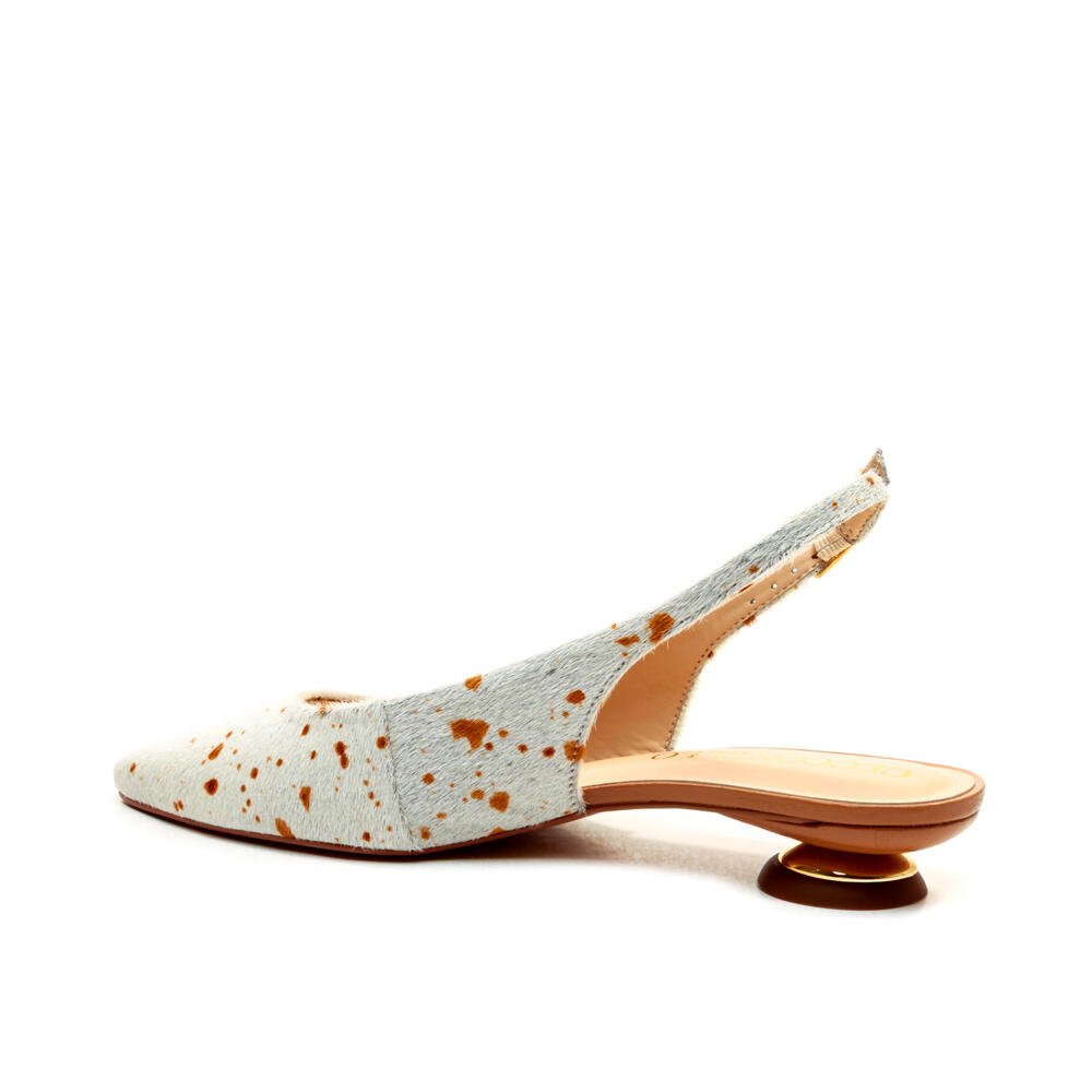 Slingback Couro Branco Salto Baixo Cecconello 2645001-12 Branco 4