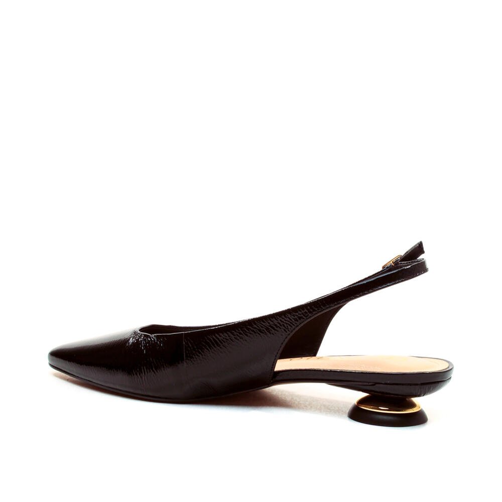 Slingback Couro Preto Salto Baixo Cecconello 2645001-13 Preto 4