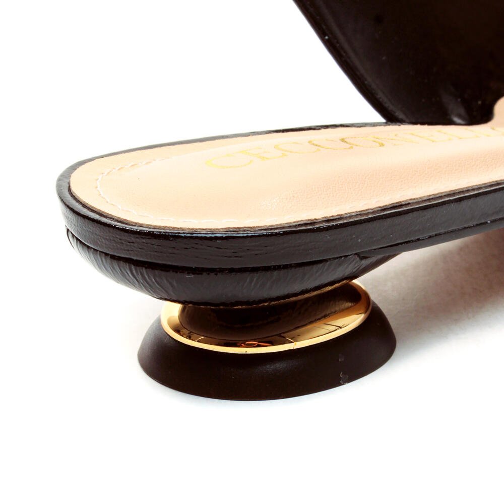 Slingback Couro Preto Salto Baixo Cecconello 2645001-13 Preto 5