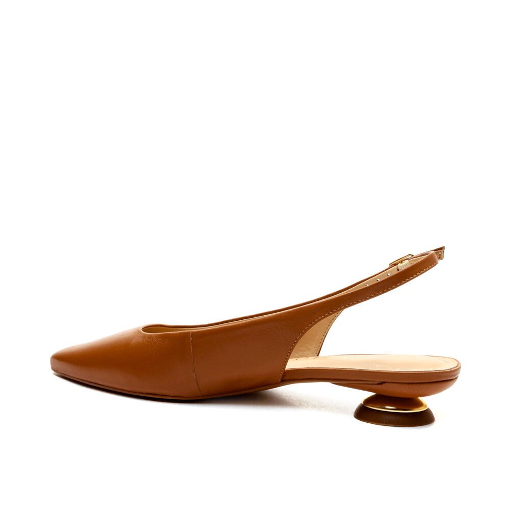 Slingback Couro Marrom Salto Baixo Cecconello 2645001-14 Marrom 4