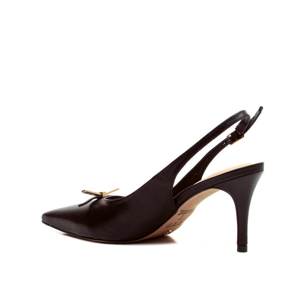 Slingback Couro Preto Salto MÉdio Cecconello 2658009-4 Preto 3