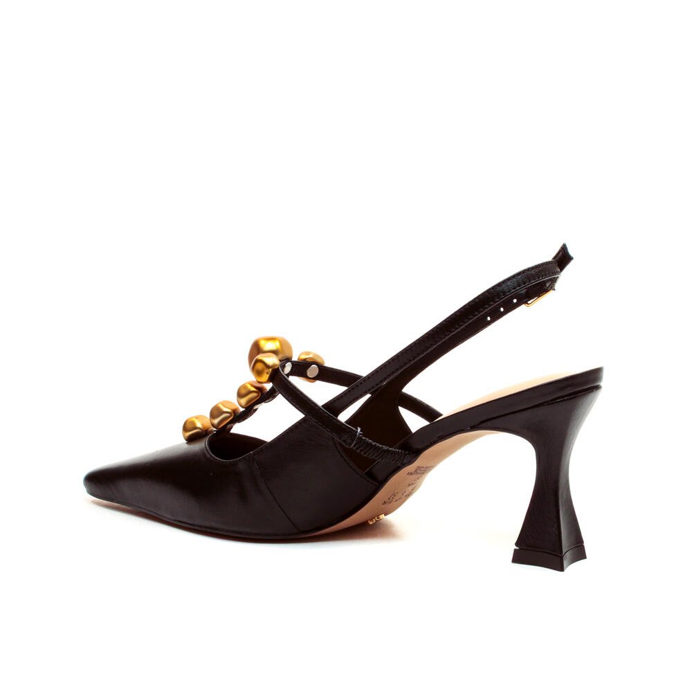 Slingback Couro Preto Salto Médio Cecconello 2632011-3 Preto 4