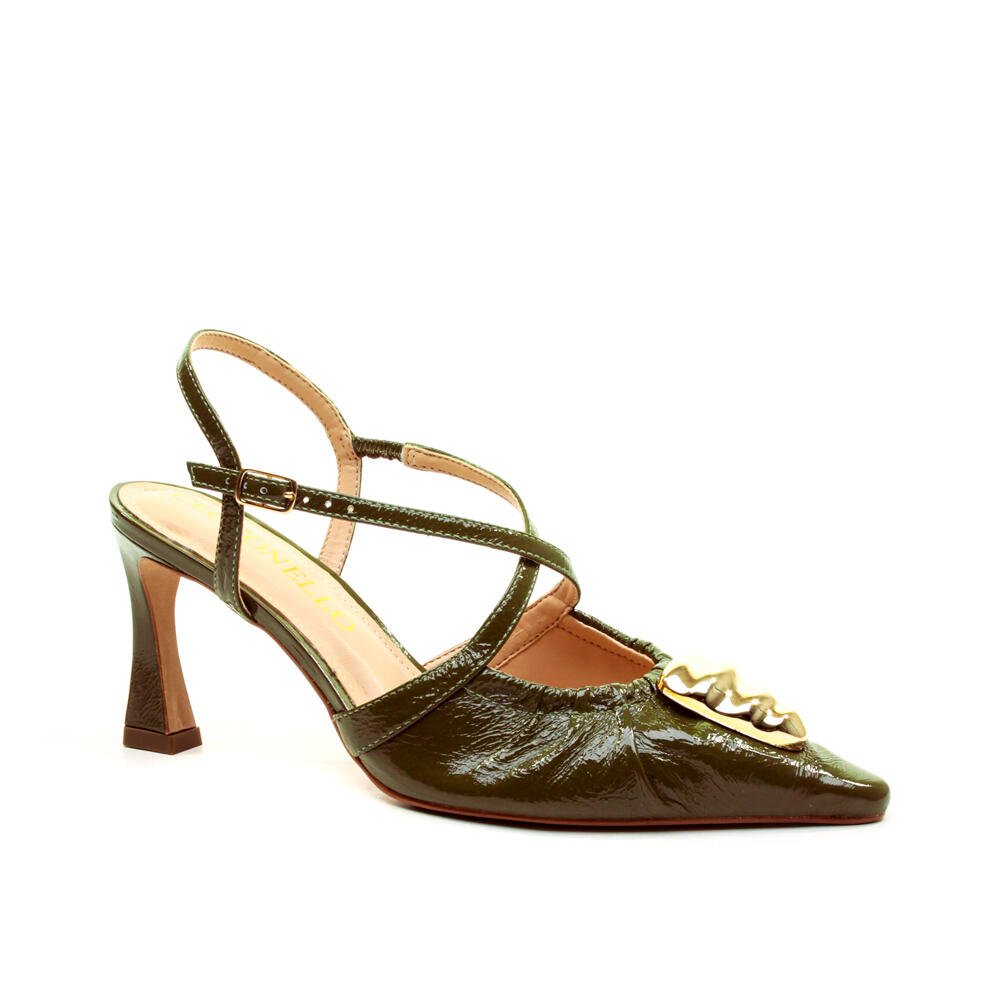 Slingback Couro Verde Salto MÉdio Cecconello 2640009-2 Verde 3