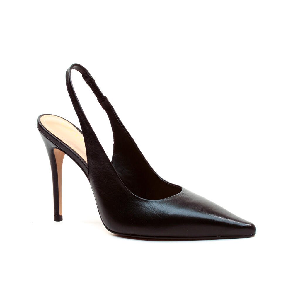 Slingback Couro Preto Salto Alto Cecconello 2706001-2 Preto 3