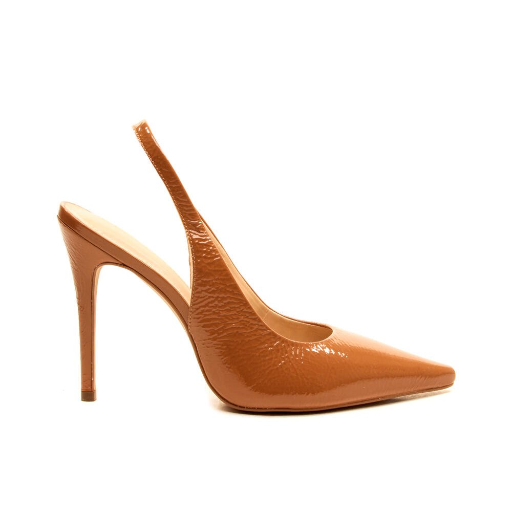 Slingback Couro Marrom Salto Alto Cecconello 2706001-3