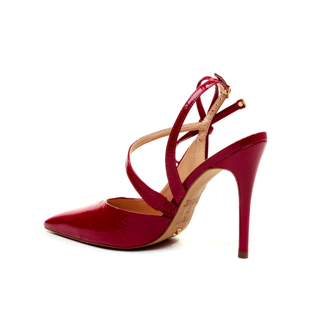 Slingback Couro Vermelho Salto Alto Cecconello 2624009-5 Vermelho 3