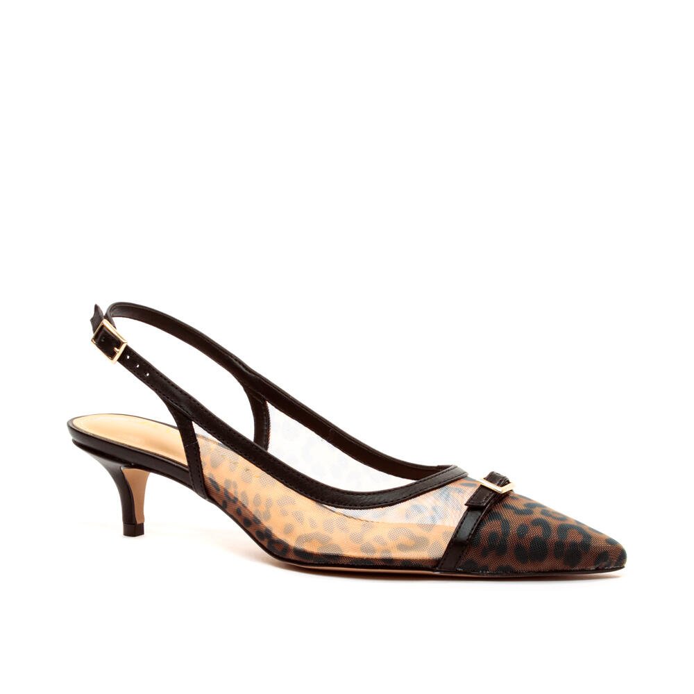 Slingback Couro Preto Salto Baixo Cecconello 2629007-1 Preto 3