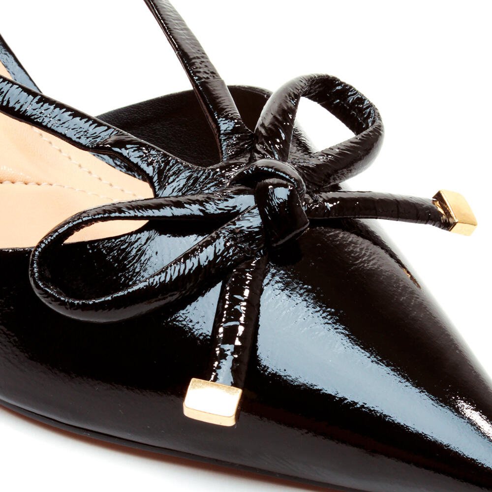 Slingback Couro Preto Salto Baixo Cecconello 2629012-3 Preto 5