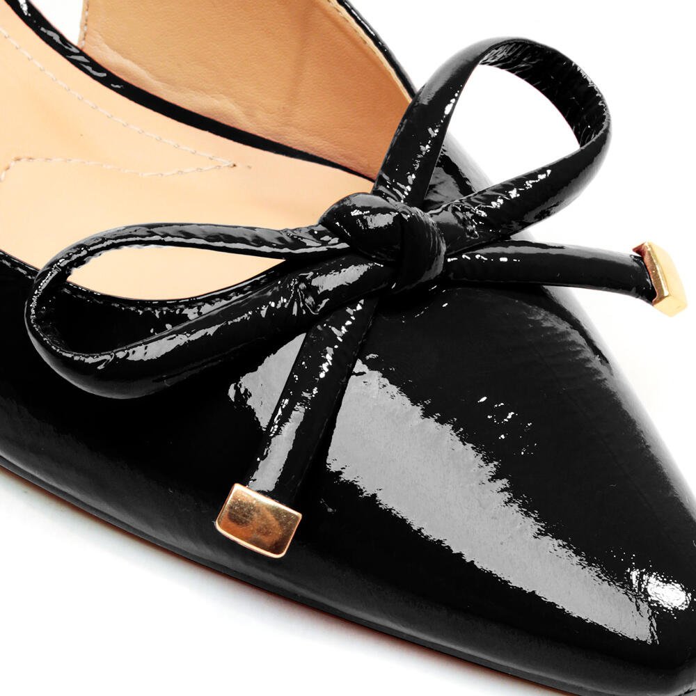 Slingback Couro Preto Salto Baixo Cecconello 2645008-3 Preto 5