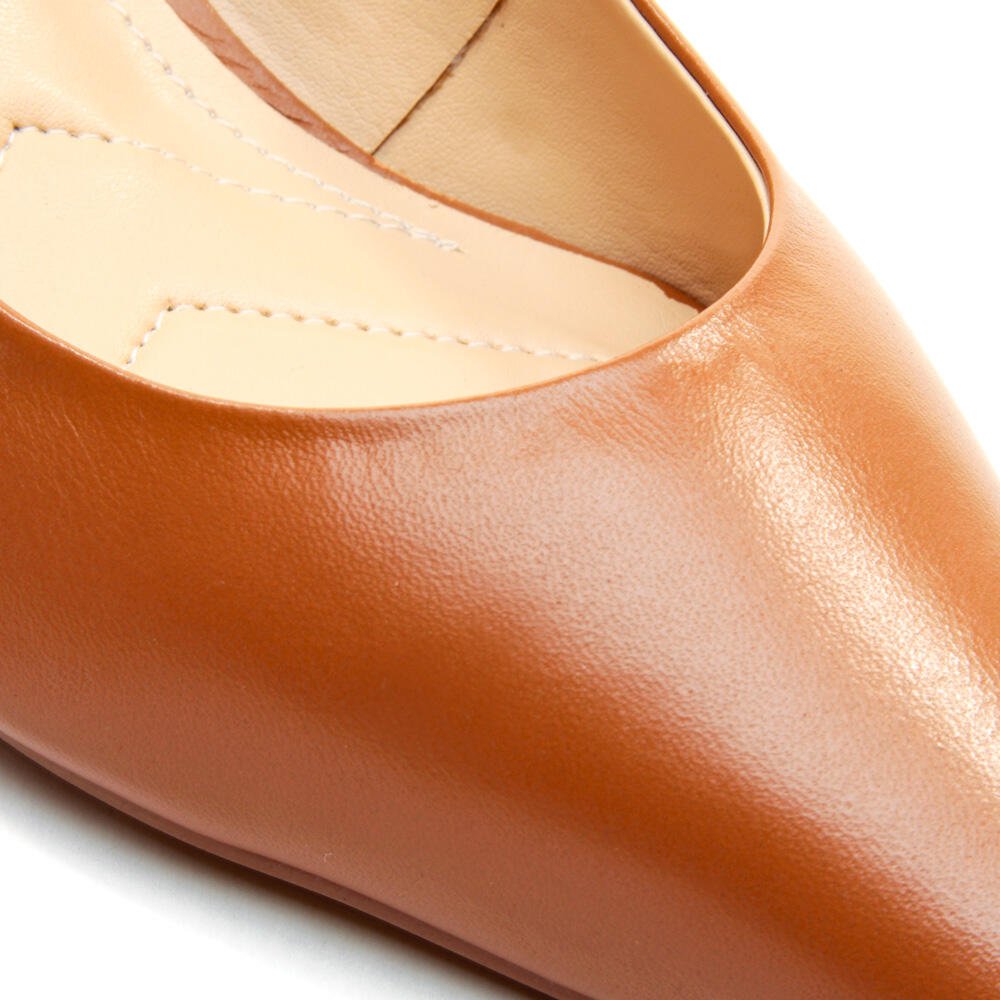 Scarpin Couro Marrom Salto Baixo Cecconello 2629001-13 Marrom 5