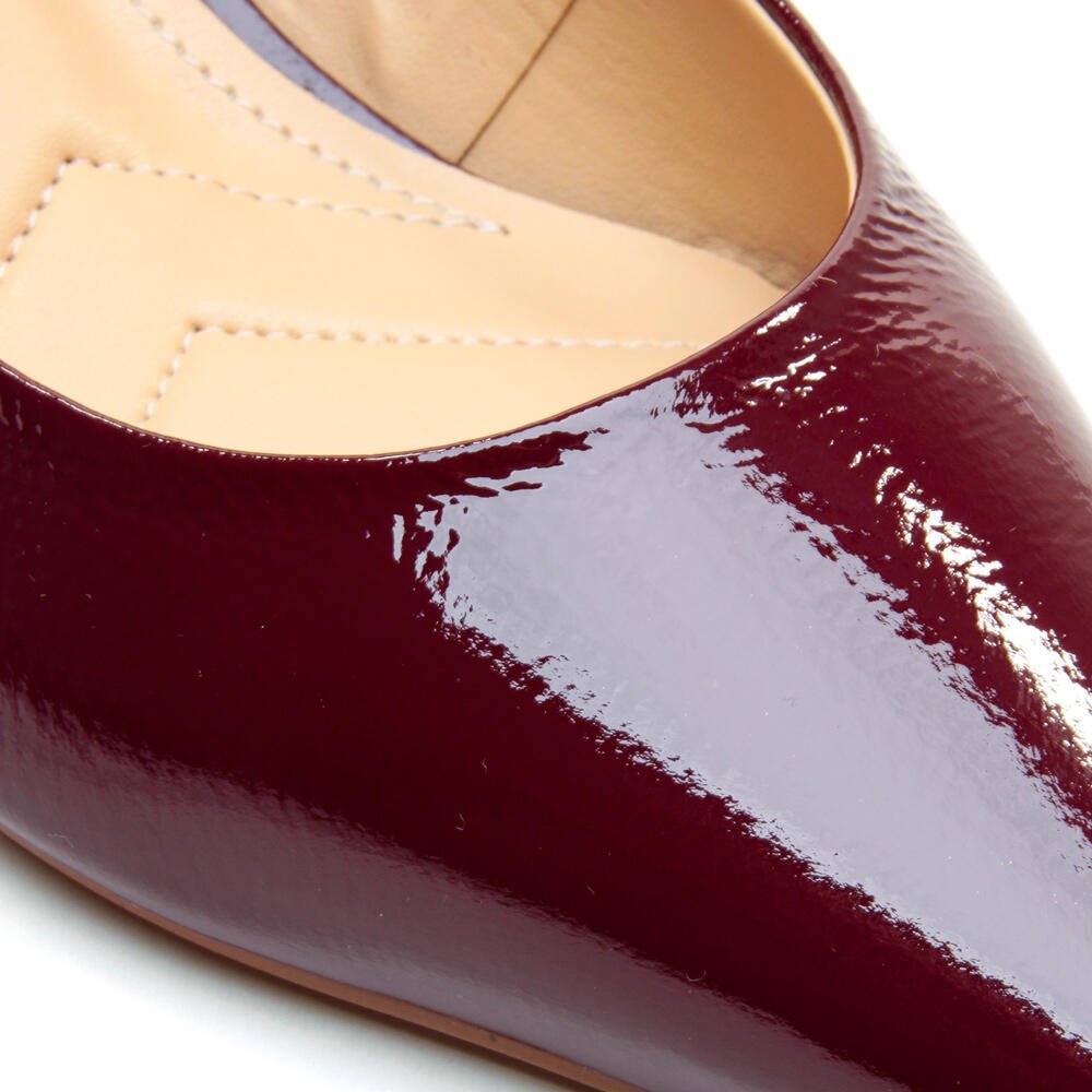 Scarpin Couro Bordô Salto Baixo Cecconello 2629001-15 Bordô 5