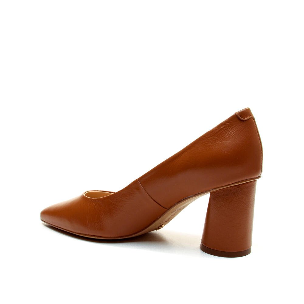 Scarpin Couro Marrom Salto Bloco MÉdio Cecconello 2630001-12 Marrom 3