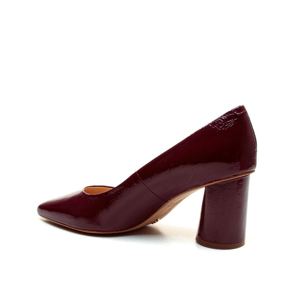 Scarpin Couro Bordô Salto Bloco Médio Cecconello 2630001-14 Bordô 3