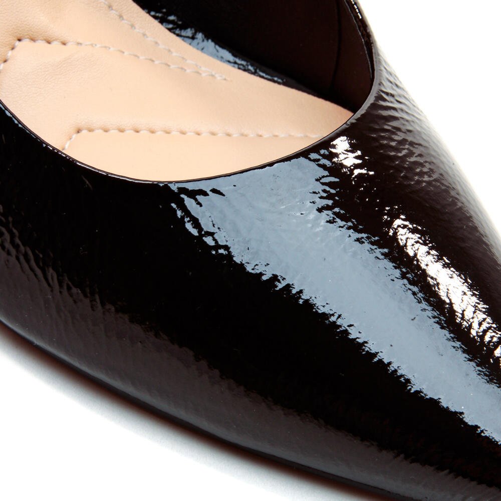 Scarpin Couro Preto Salto Bloco Médio Cecconello 2630001-15 Preto 4