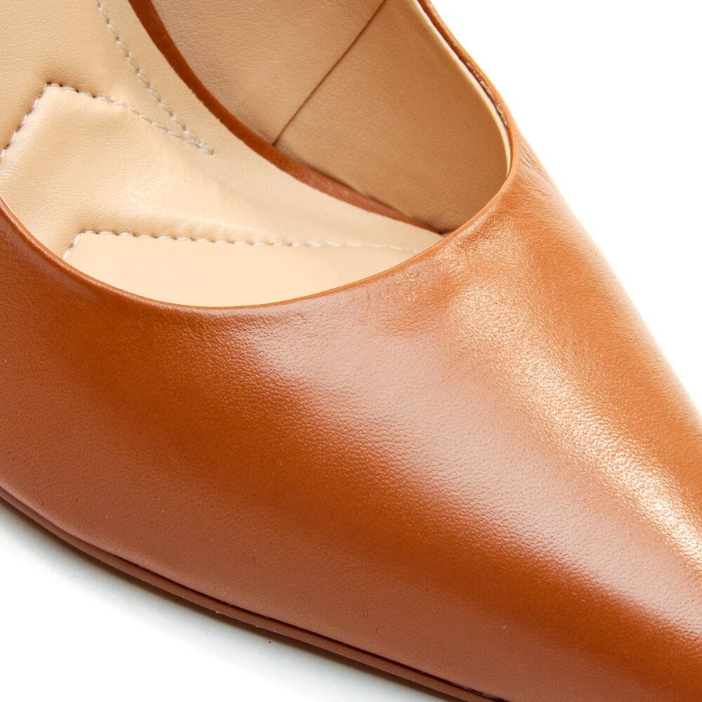 Scarpin Couro Marrom Salto Alto Cecconello 2130008-109 Marrom 5