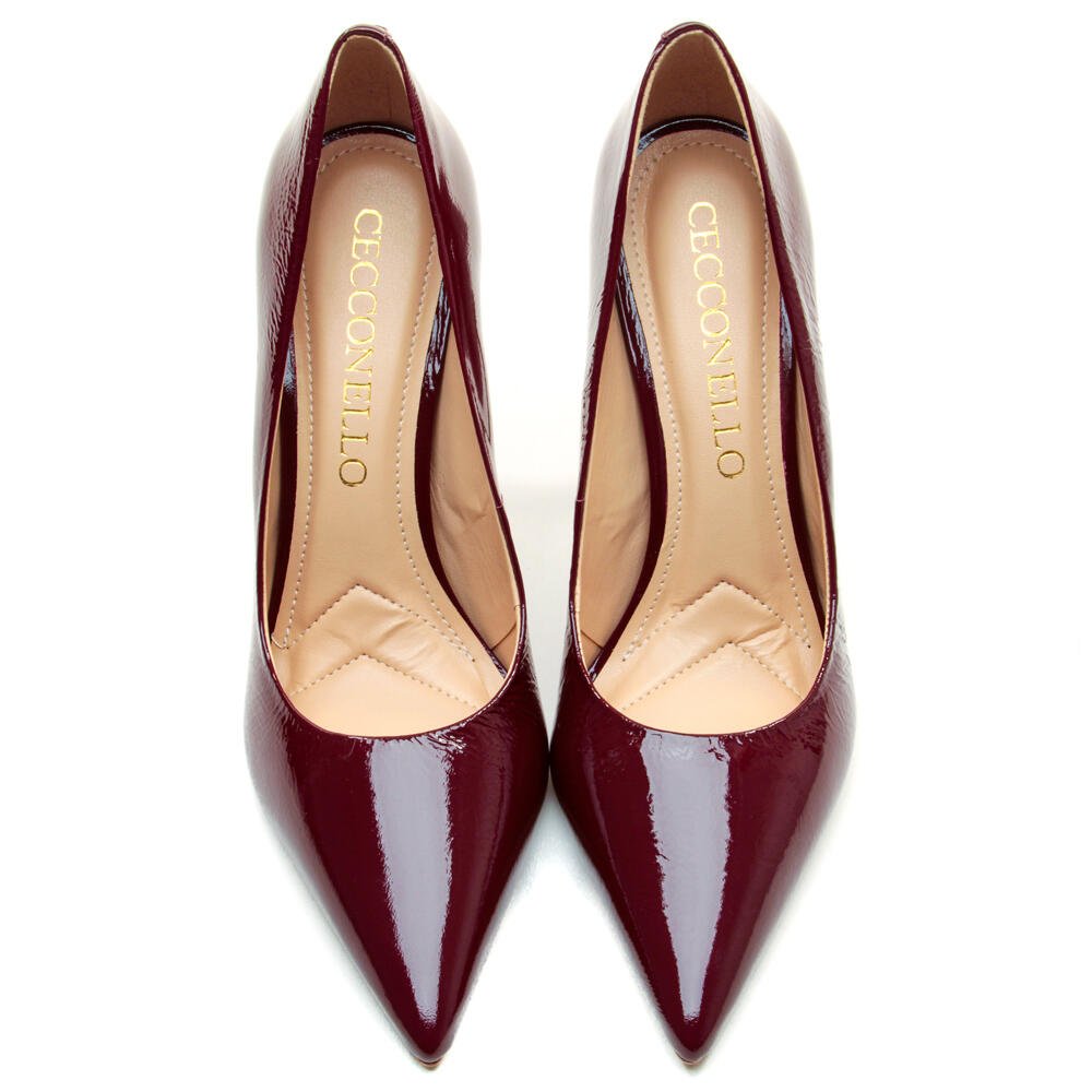 Scarpin Couro Bordô Salto Alto Cecconello 2130008-111 Bordô 5