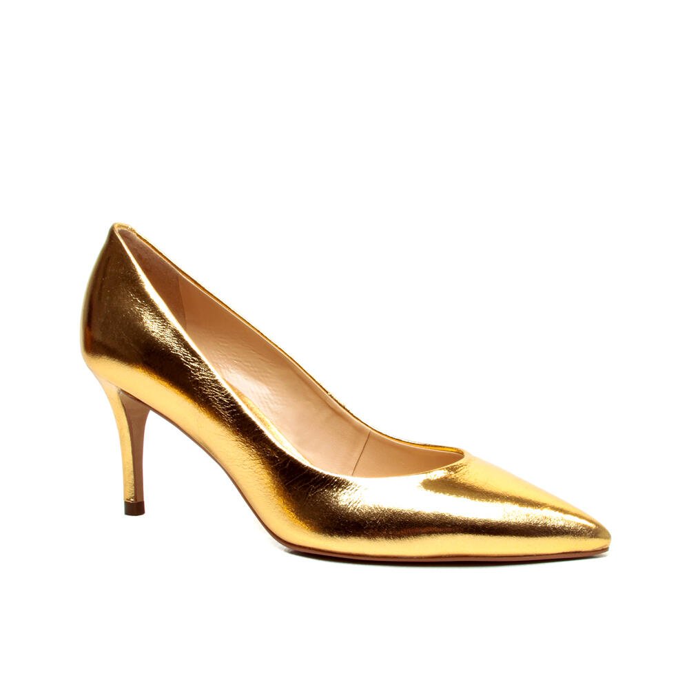 Scarpin Couro Ouro Salto MÉdio Cecconello 2399001-35 Ouro 2