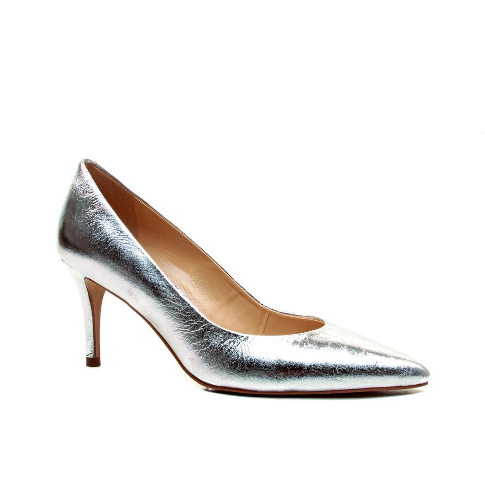 Scarpin Couro Prata Salto Médio Cecconello 2399001-36 Prata 2