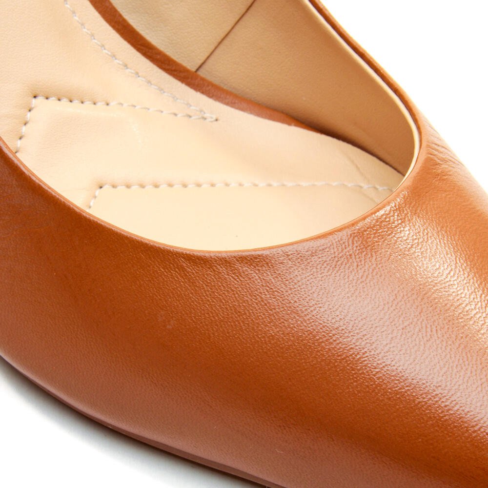 Scarpin Couro Marrom Salto MÉdio Cecconello 2399001-37 Marrom 5