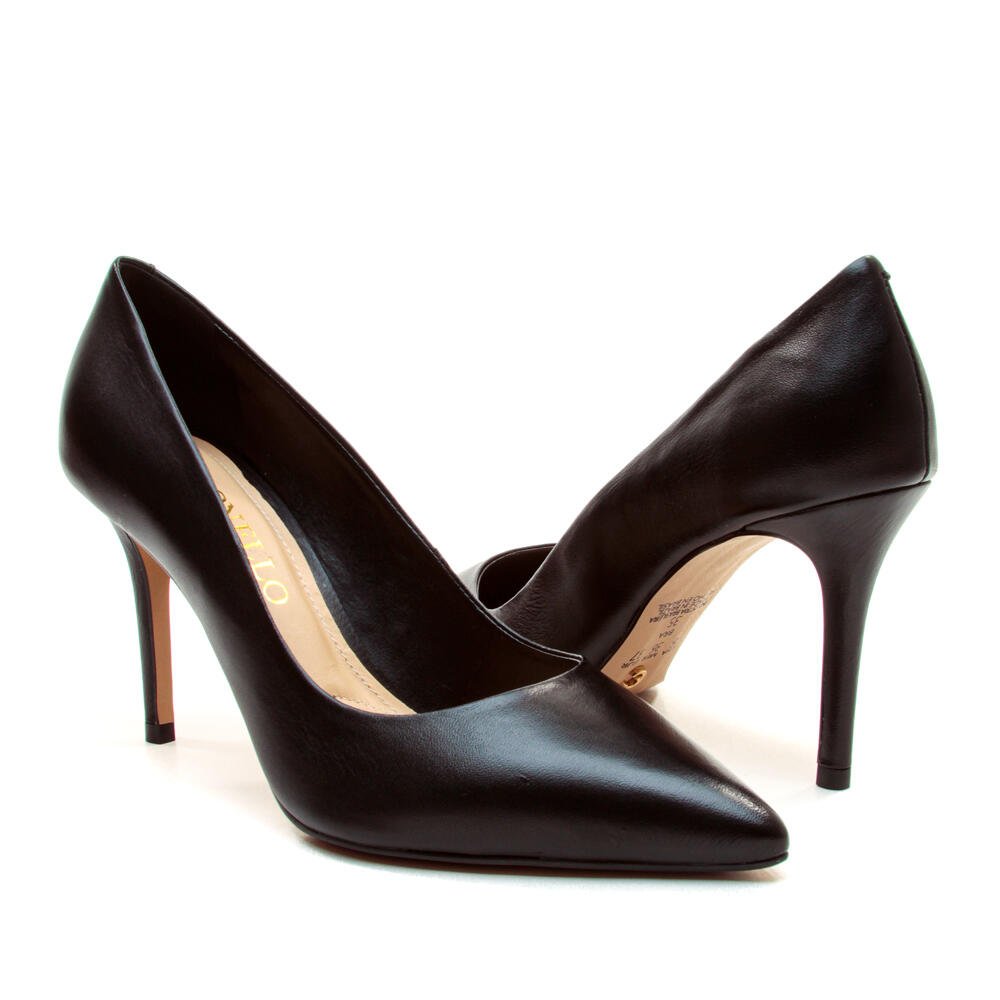 Scarpin Couro Preto Salto Alto Cecconello 2440001-1 Preto 3
