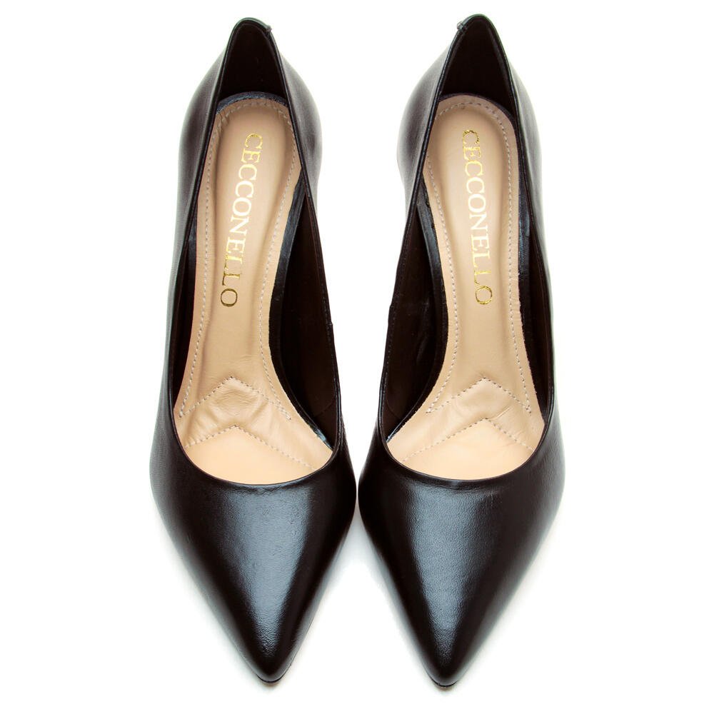 Scarpin Couro Preto Salto Alto Cecconello 2440001-1 Preto 5