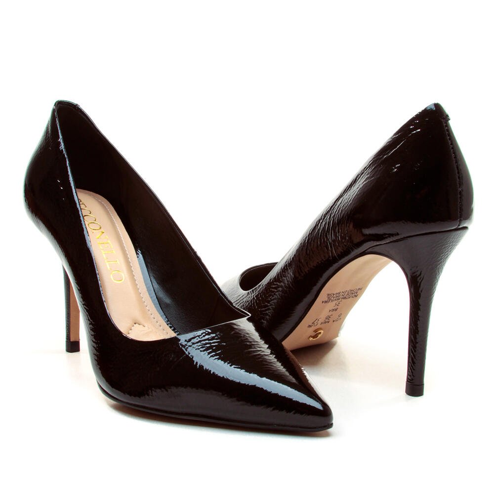 Scarpin Couro Preto Salto Alto Cecconello 2440001-10 Preto 4