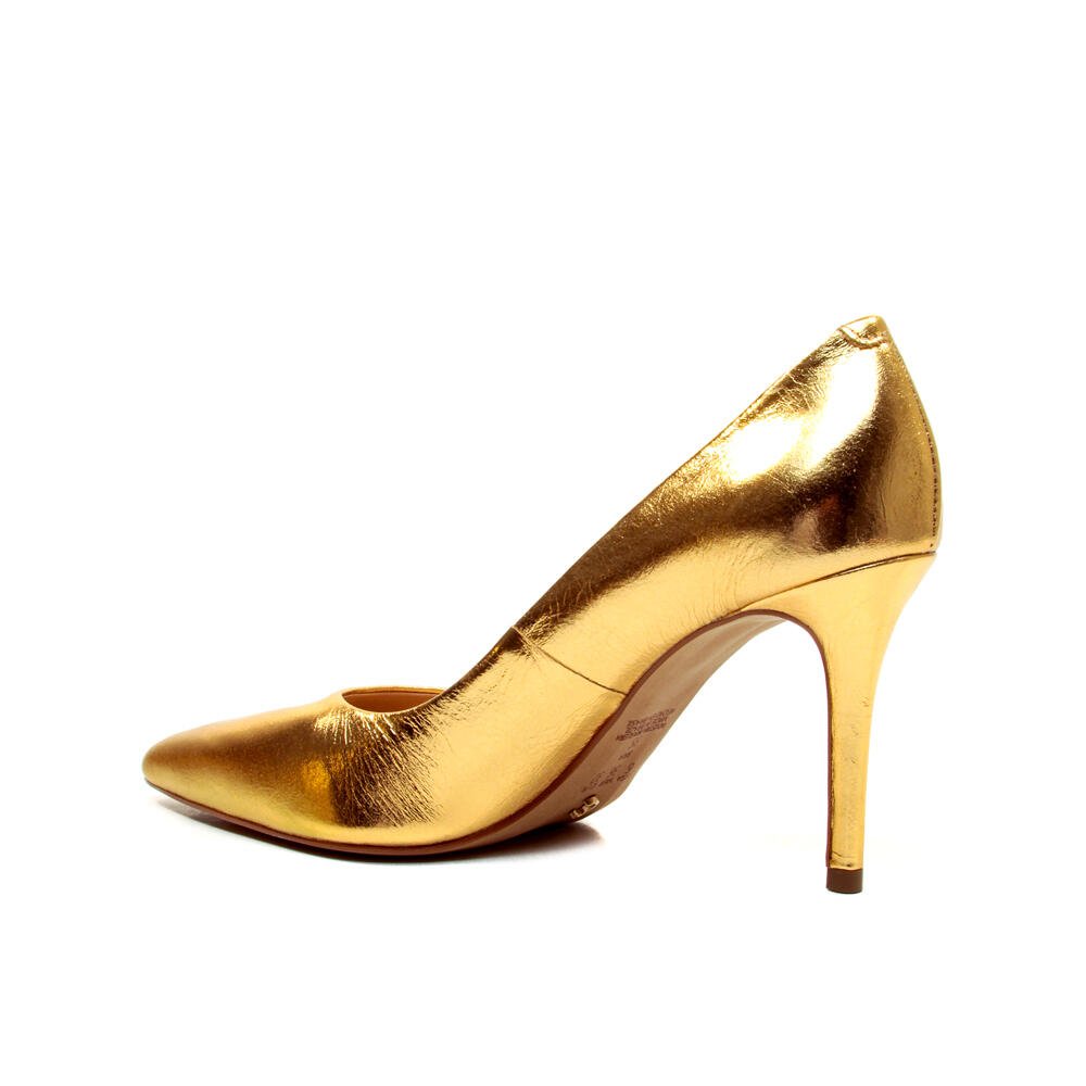 Scarpin Couro Ouro Salto Alto Cecconello 2440001-5 Ouro 3