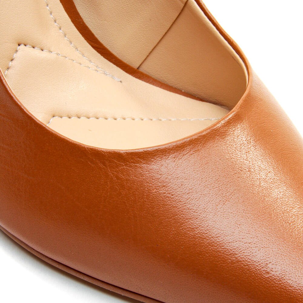 Scarpin Couro Marrom Salto Alto Cecconello 2440001-8 Marrom 5