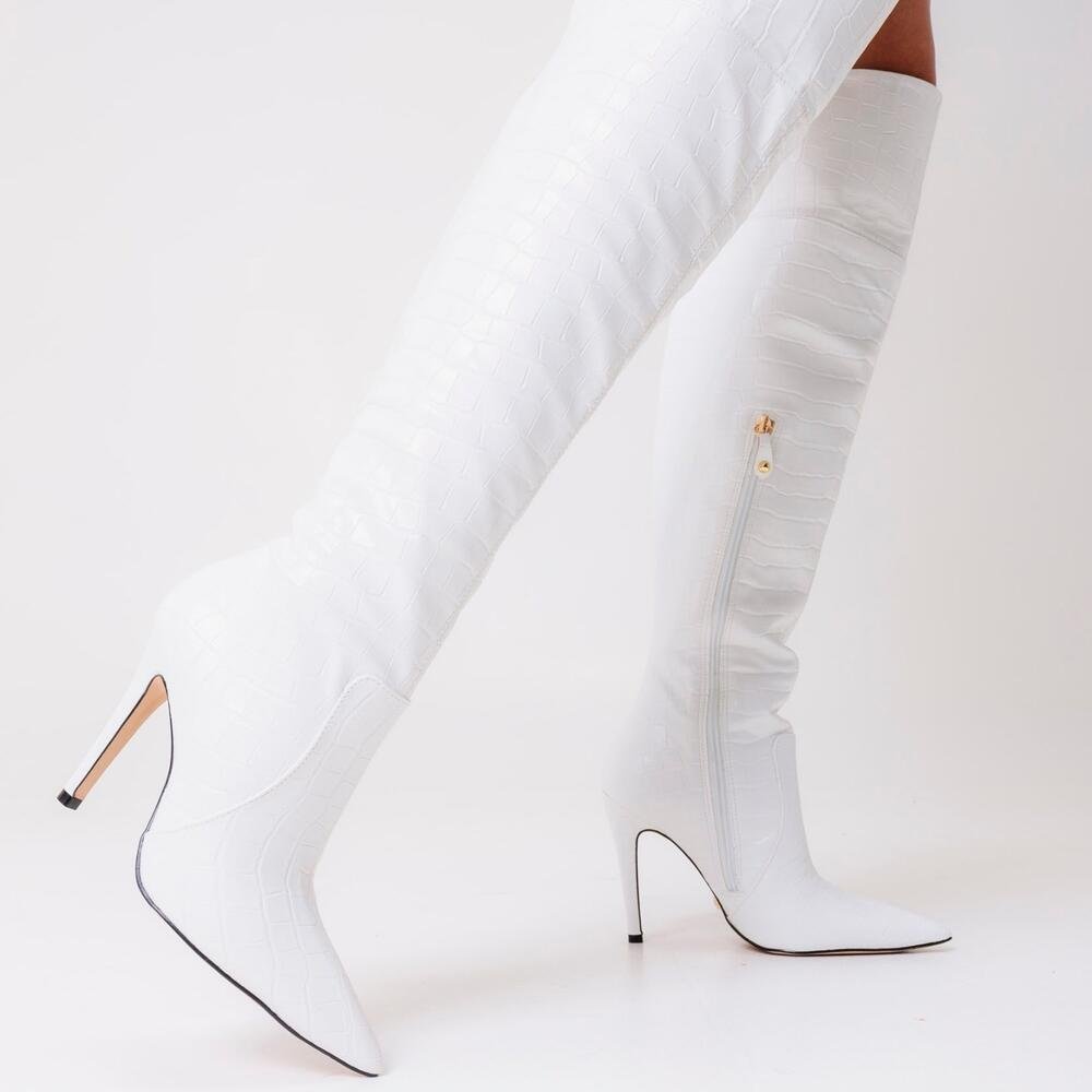 Bota Branca Cano Longo Cecconello 1766011-1 Branco 4