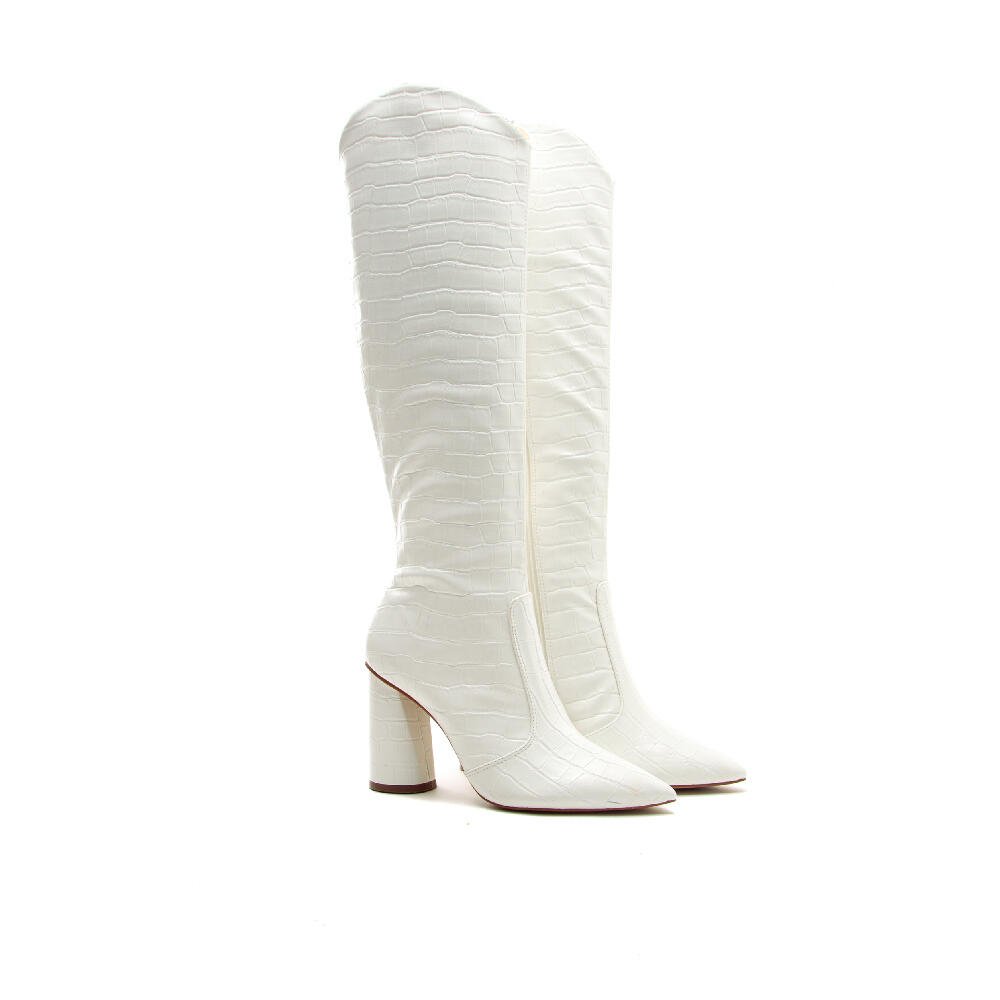Bota Branca Cano Longo Cecconello 1867004-3 Branco 4