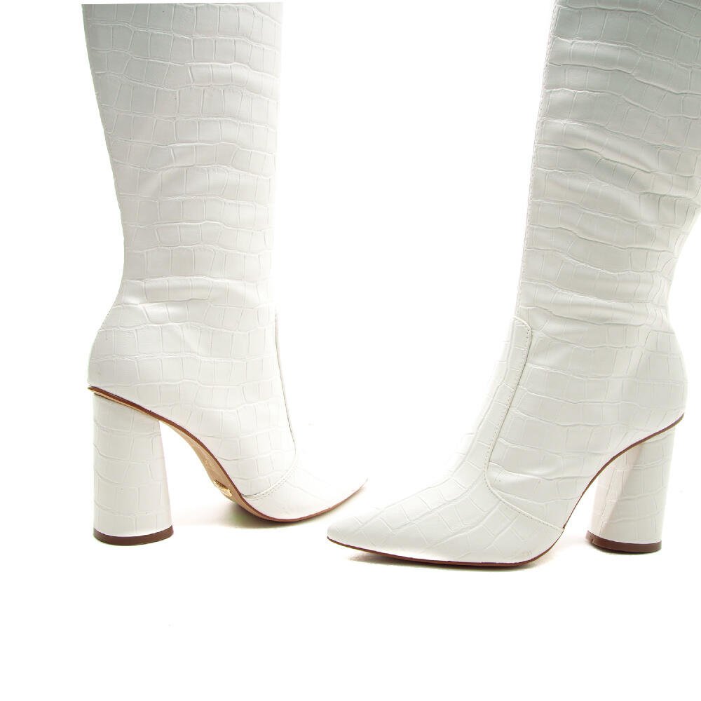 Bota Branca Cano Longo Cecconello 1867004-3 Branco 5
